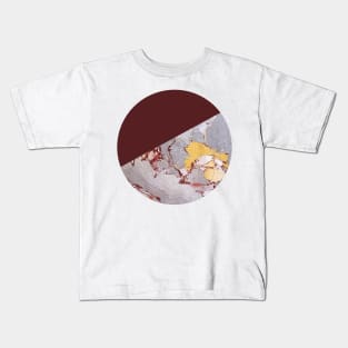 Burgundy Marble Kids T-Shirt